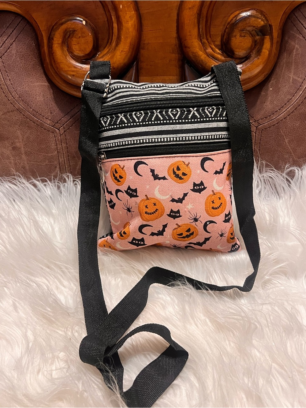 Halloween Pumpkin canvas Crossbody Bag